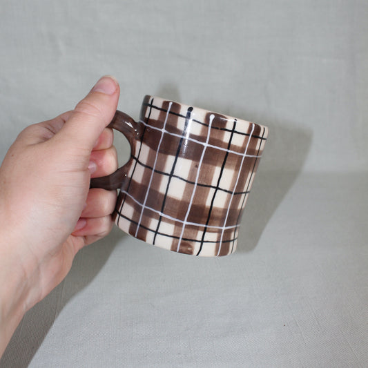 Brown Plaid Mug