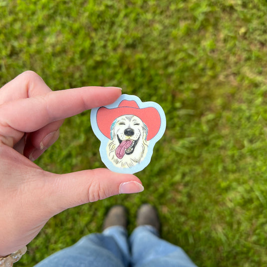 Cowboy Dog Sticker
