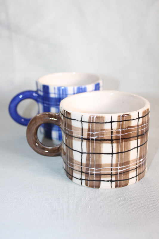 Blue Plaid Mug SECONDS