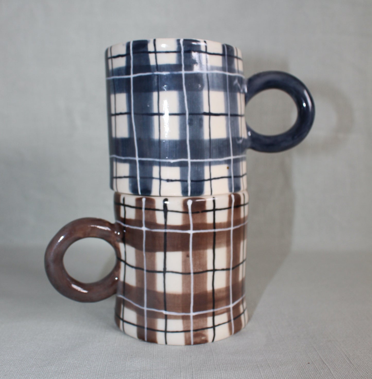 Blue Plaid Mug