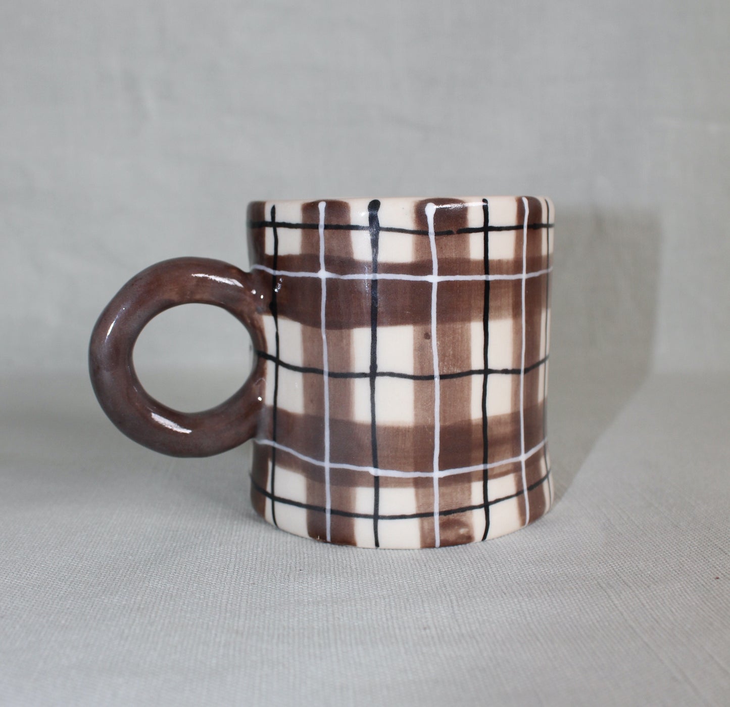 Brown Plaid Mug