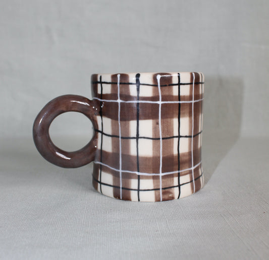 Brown Plaid Mug