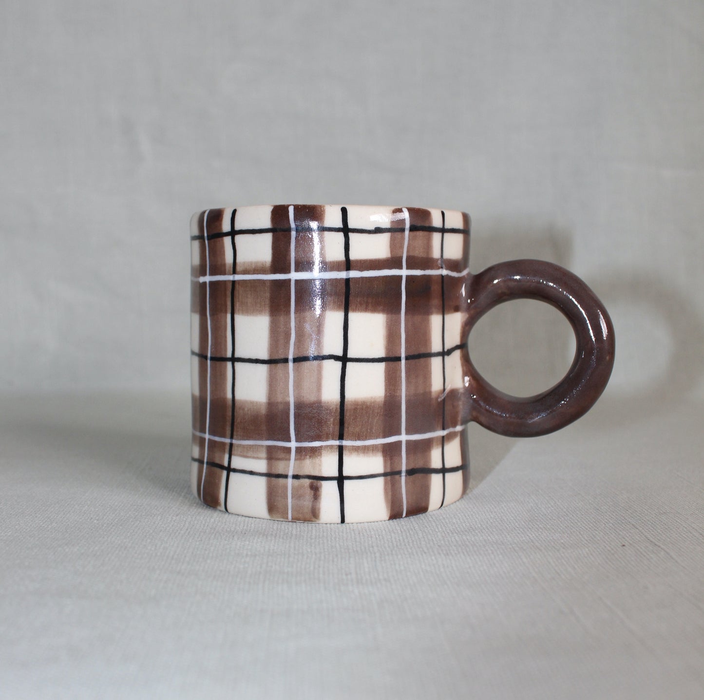 Brown Plaid Mug