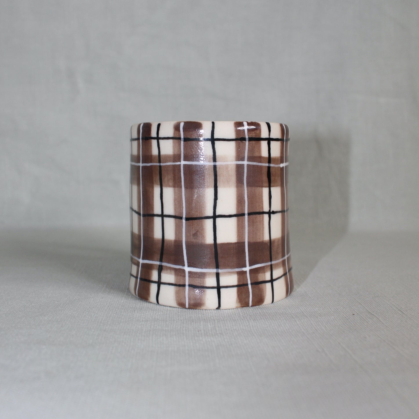 Brown Plaid Mug