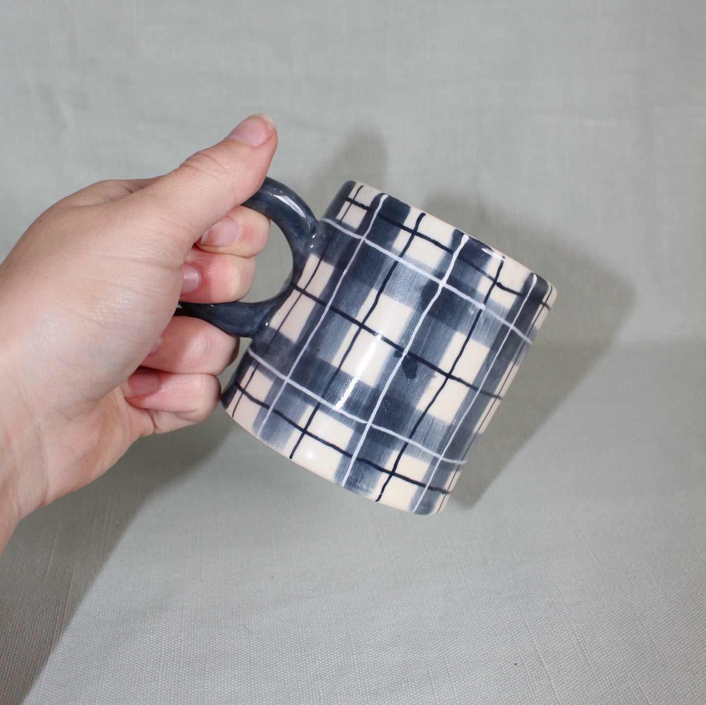 Blue Plaid Mug
