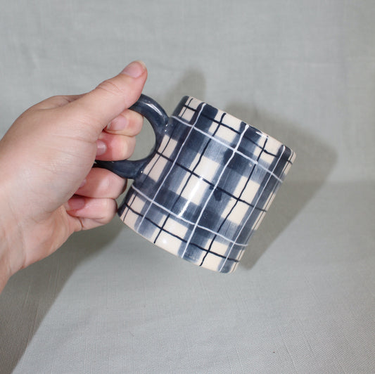Blue Plaid Mug