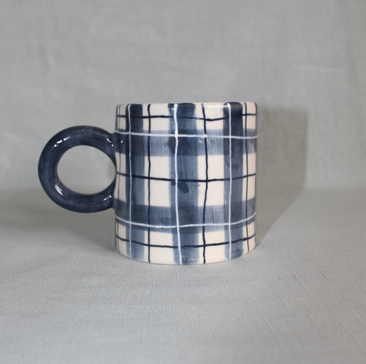 Blue Plaid Mug